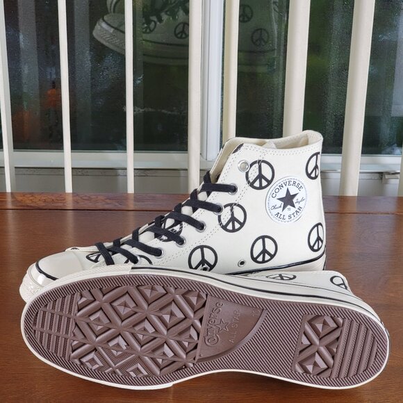 Converse Chuck 70 Hi Unleash Peace Logo 167912C Egret/Black Size 10 Men's - Picture 6 of 11